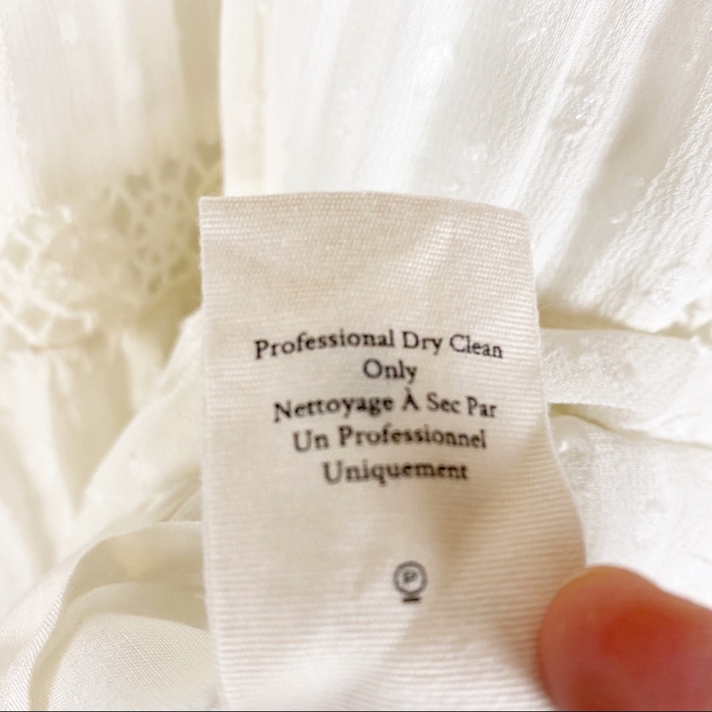 NEW Love Shack Fancy Simonna Floral Ruffle Lace Ivory Cream Boho Mini Dress 10 - Picture 15 of 16